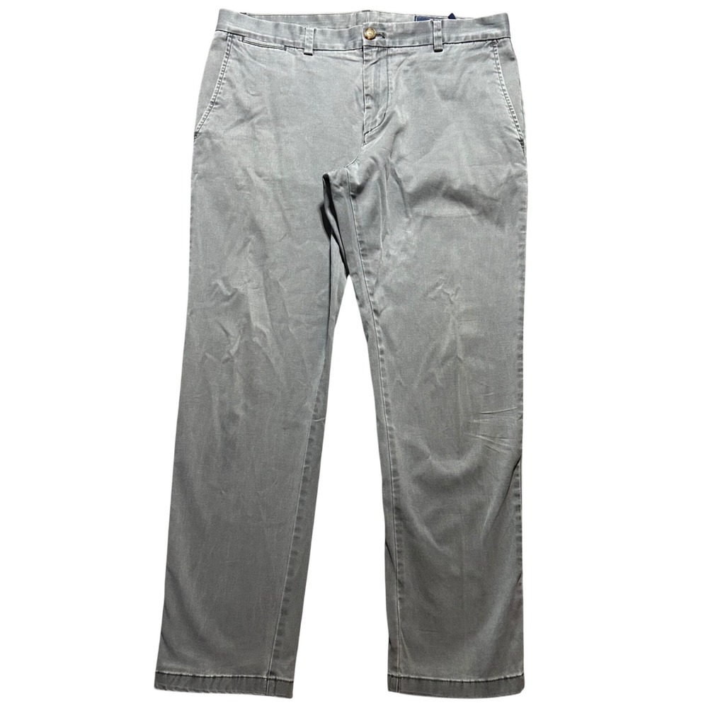 Vineyard Vines Breaker Pant Men 34x30 (Fits 36x30) Gray Straight Leg Chino